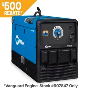 “Miller Bobcat 230 Welder Generator 907847 – Vanguard engine 23.5 HP gasoline welder with $500 Build With Blue rebate”