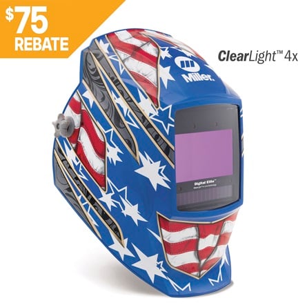 Miller Digital Elite Welding Helmet Stars & Stripes Build with Blue Rebate