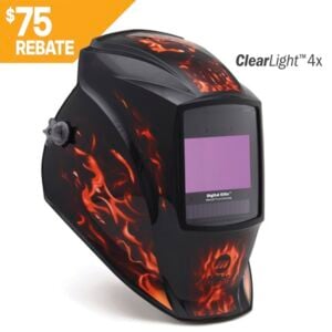 Miller Digital Elite Welding Helmet Inferno Build with Blue Rebate